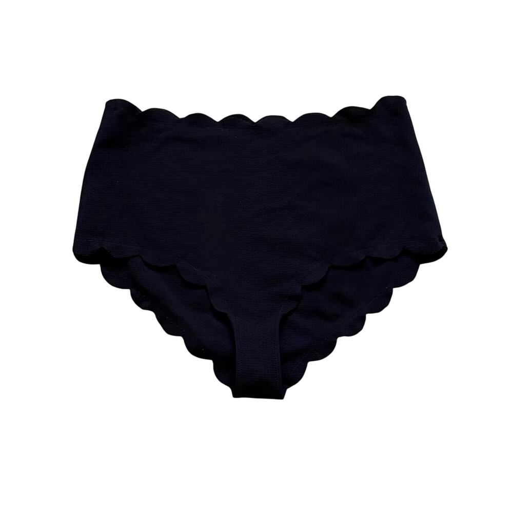 Marysia Swim Black Santa Monica Scallop High Waist Bikini Bottom Wms SZ L - Picture 3 of 9